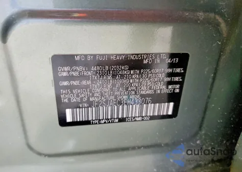 2014 Subaru Forester 2.5I Premium z USA, uszkodzony, nr VIN JF2SJAEC3EH433076